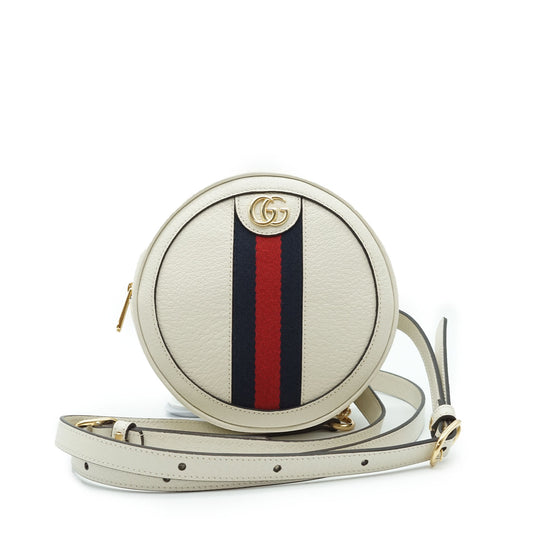 Ophidia GG White Mini Supreme Rounded Backpack