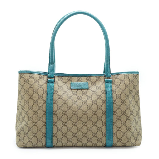 GG Supreme Joy Shoulder Tote Turquoise Leather (Model Number 114595 B18)