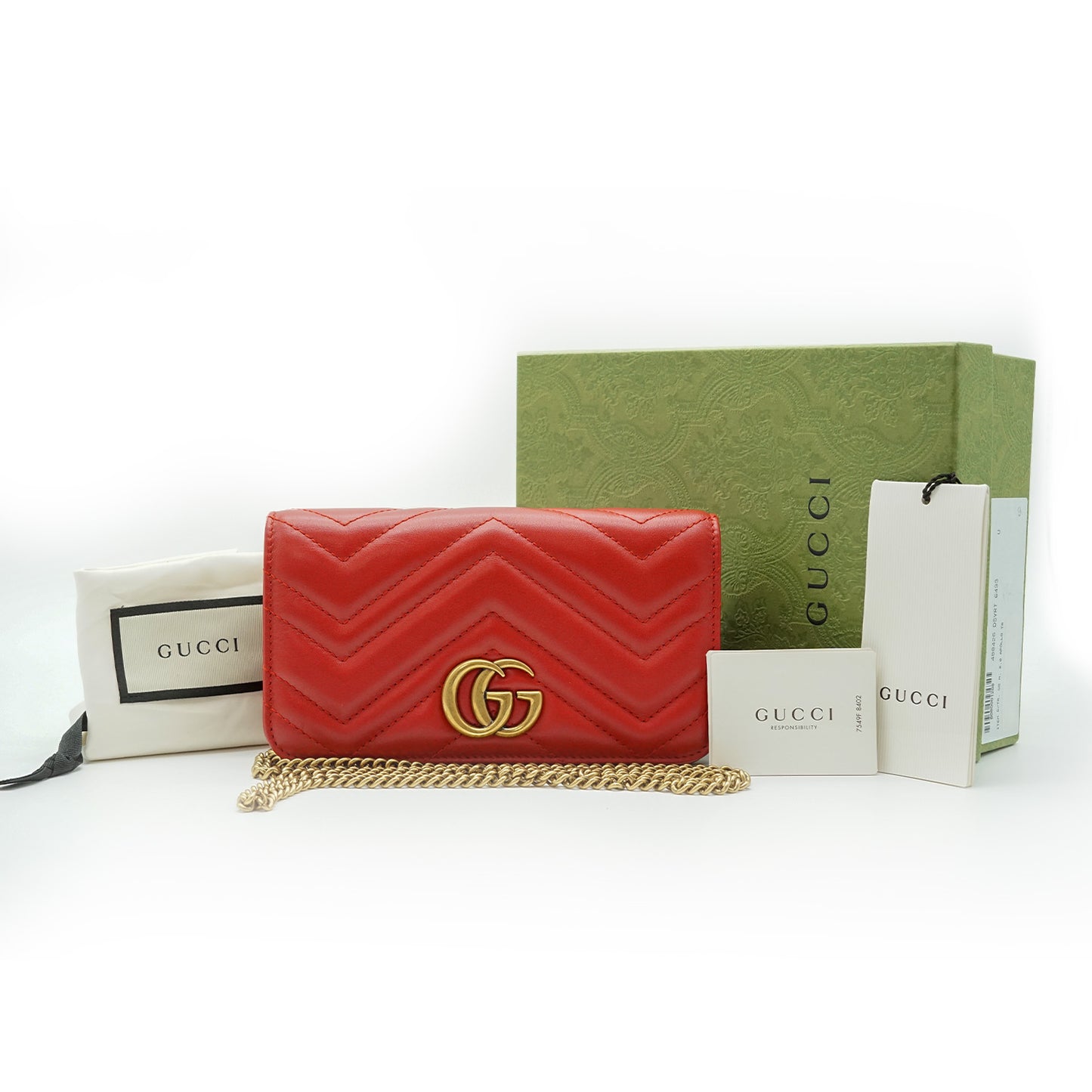 Gucci GG Marmont Mini Calfskin Matelasse Shoulder Bag Model Number 488426