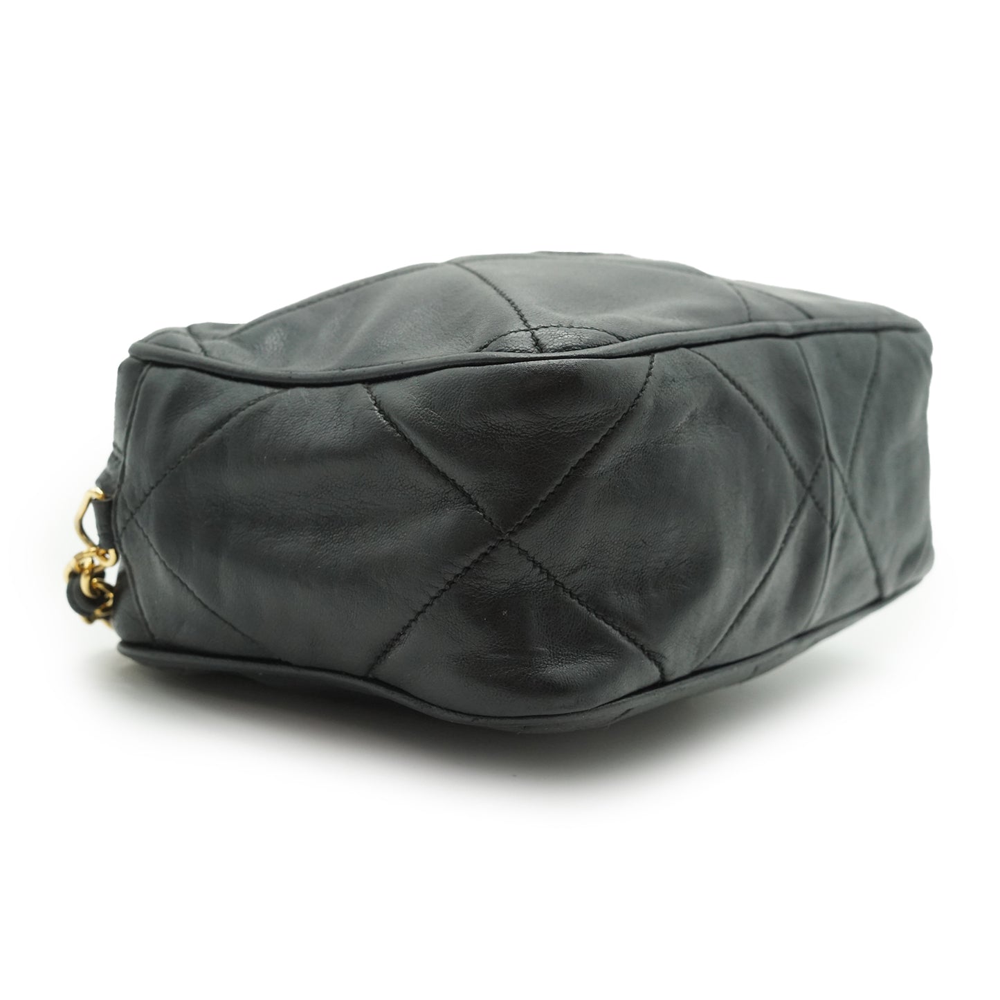 Vintage Diamond CC Camera Bag Quilted Leather
