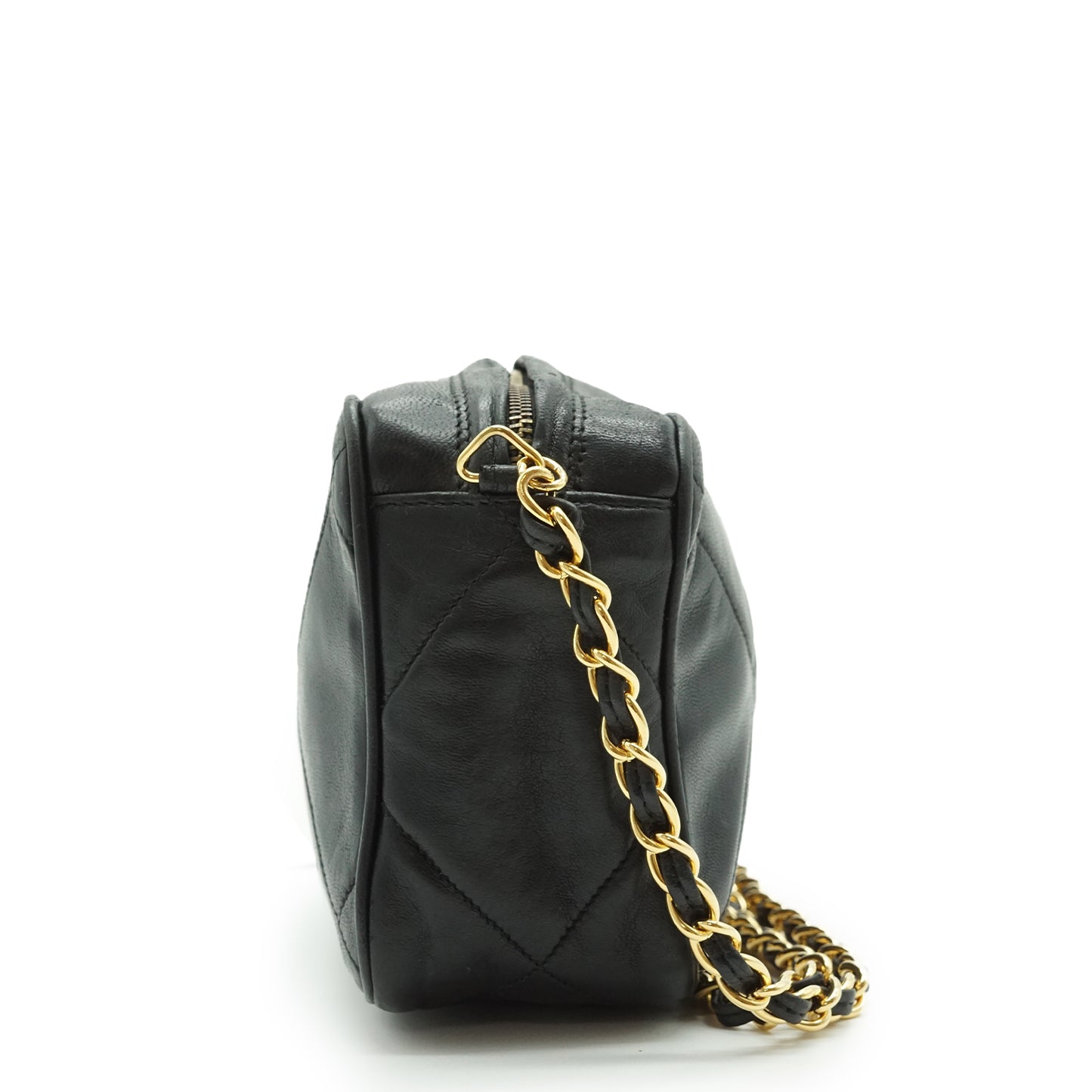 Vintage Diamond CC Camera Bag Quilted Leather
