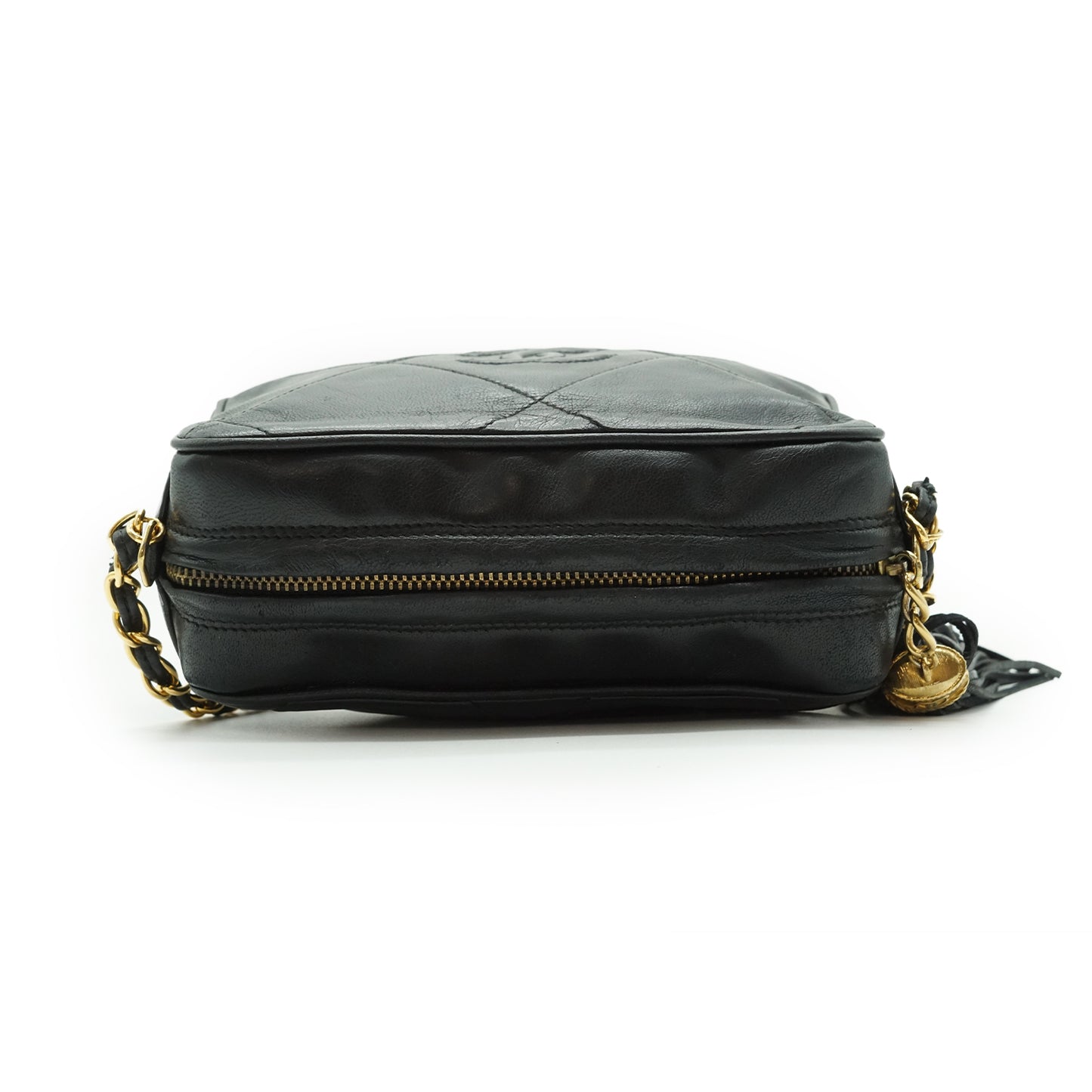 Vintage Diamond CC Camera Bag Quilted Leather