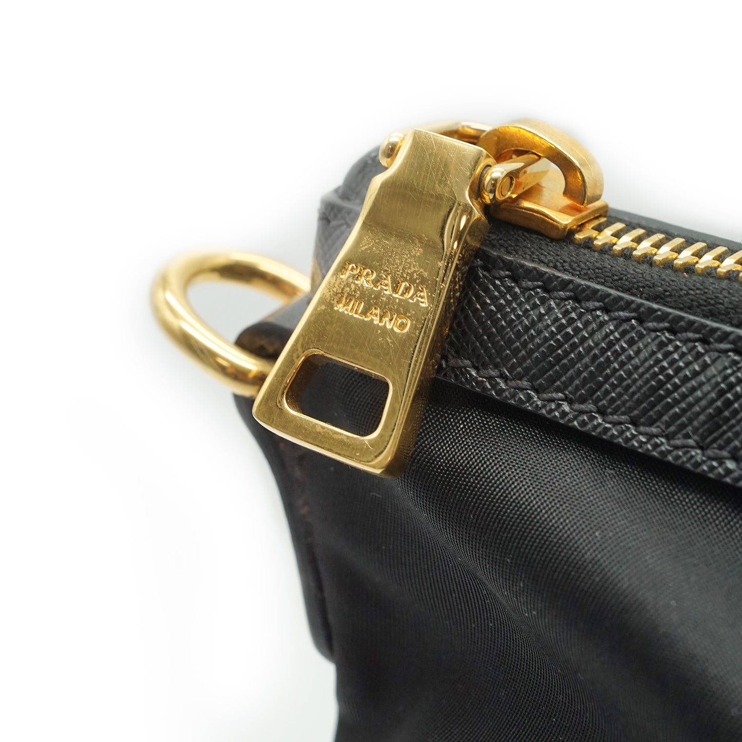 Tessuto Nylon + Saffin Leather tote bag