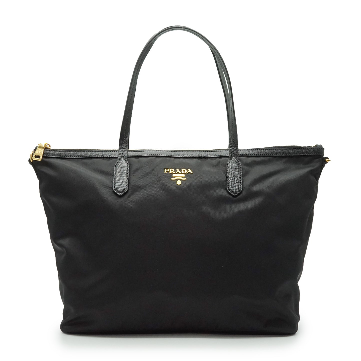 Tessuto Nylon + Saffin Leather tote bag
