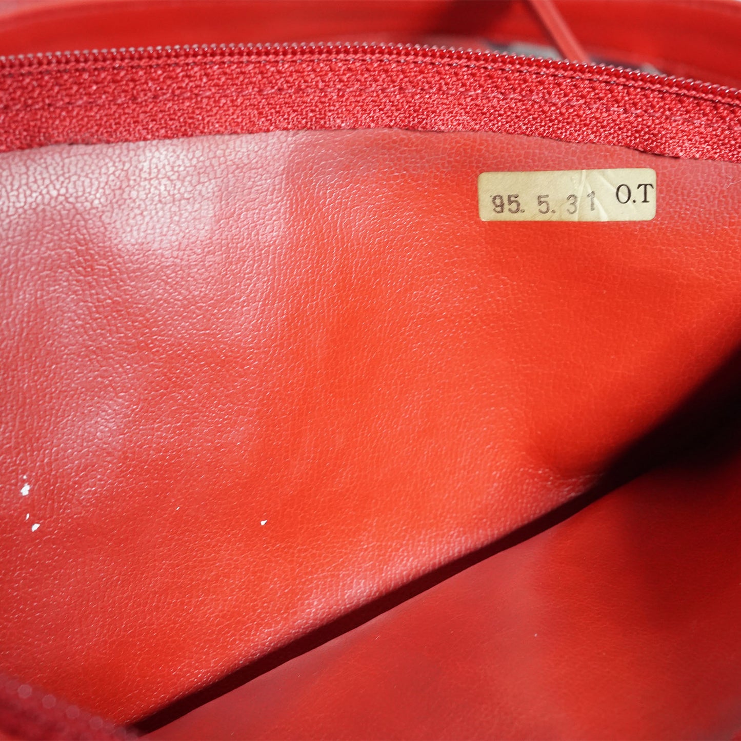 Triple CC Mark Red Transparent Enamel Vinyl Tote Bag