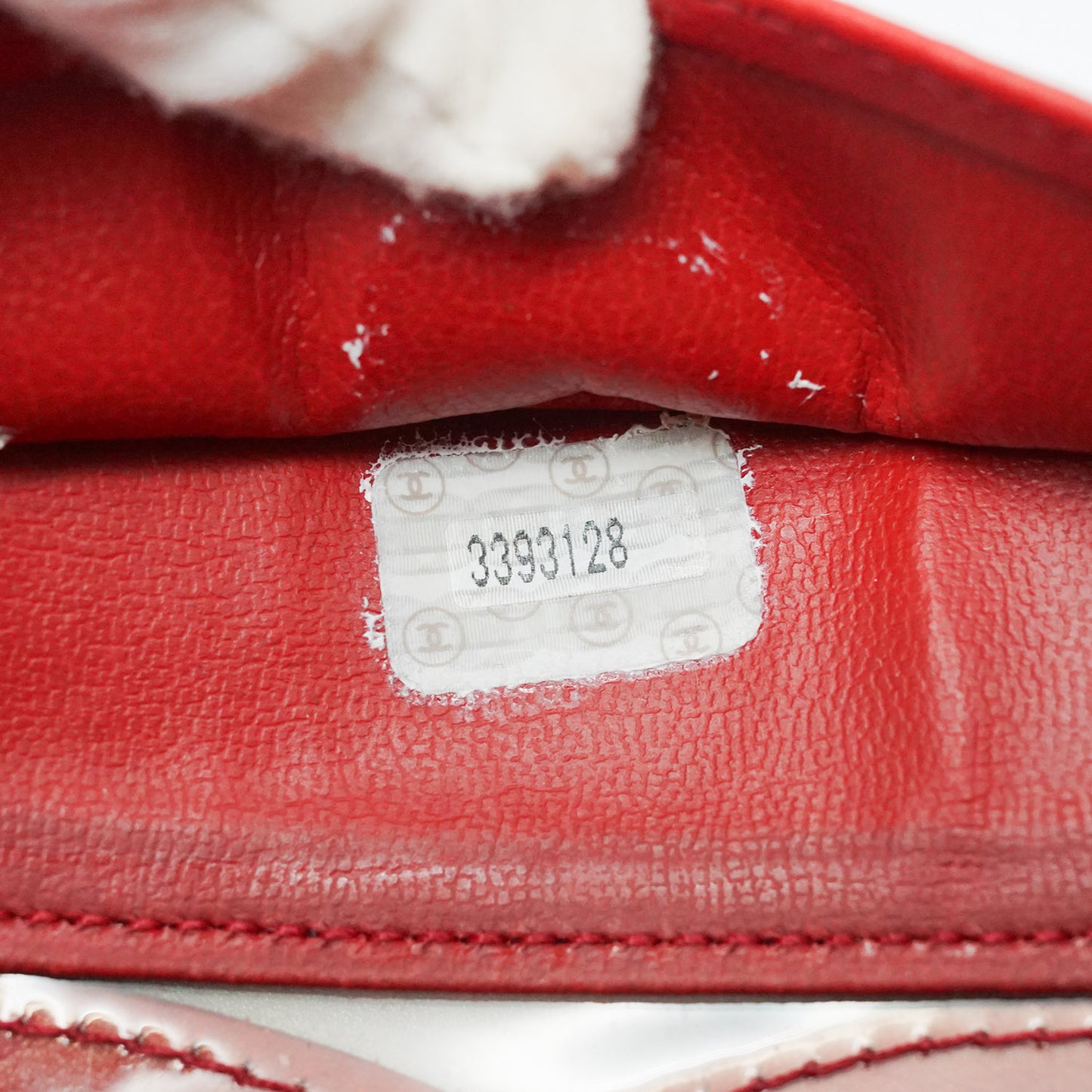 Triple CC Mark Red Transparent Enamel Vinyl Tote Bag