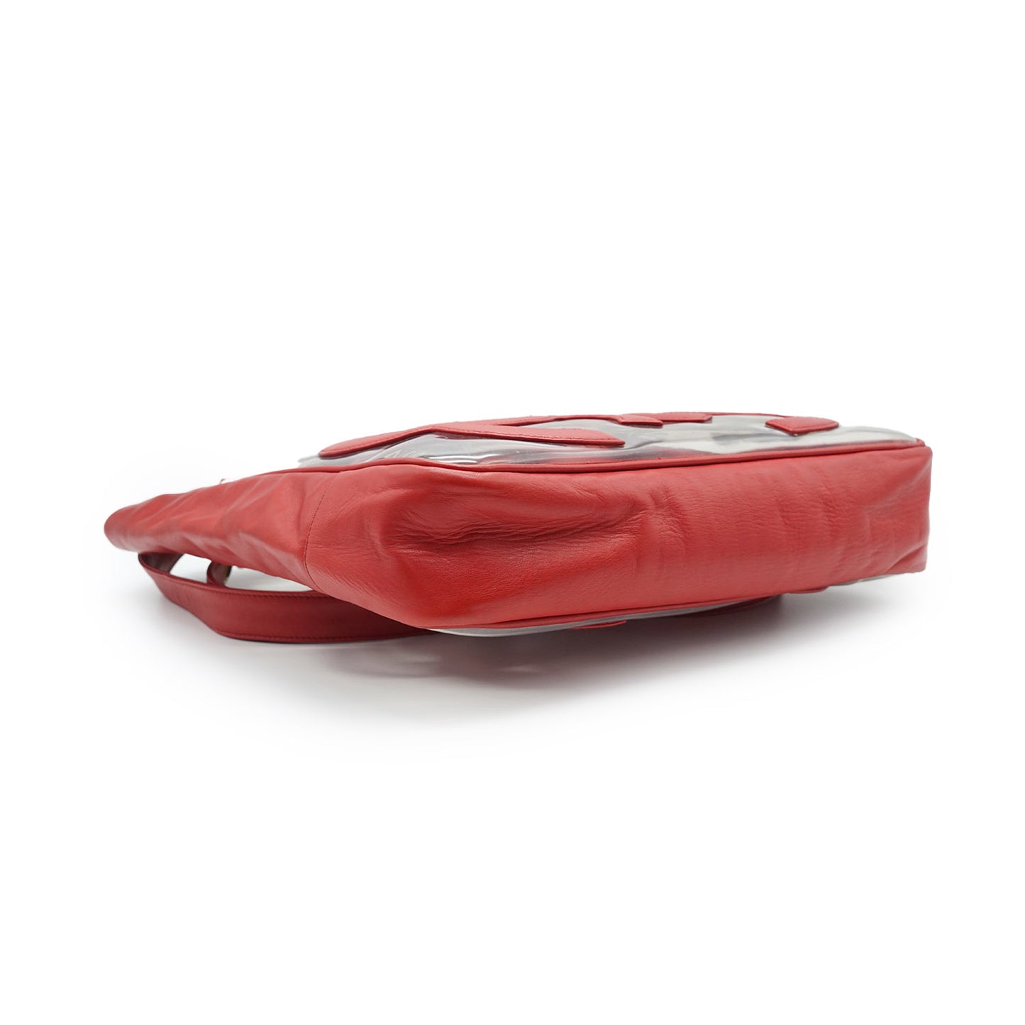 Triple CC Mark Red Transparent Enamel Vinyl Tote Bag