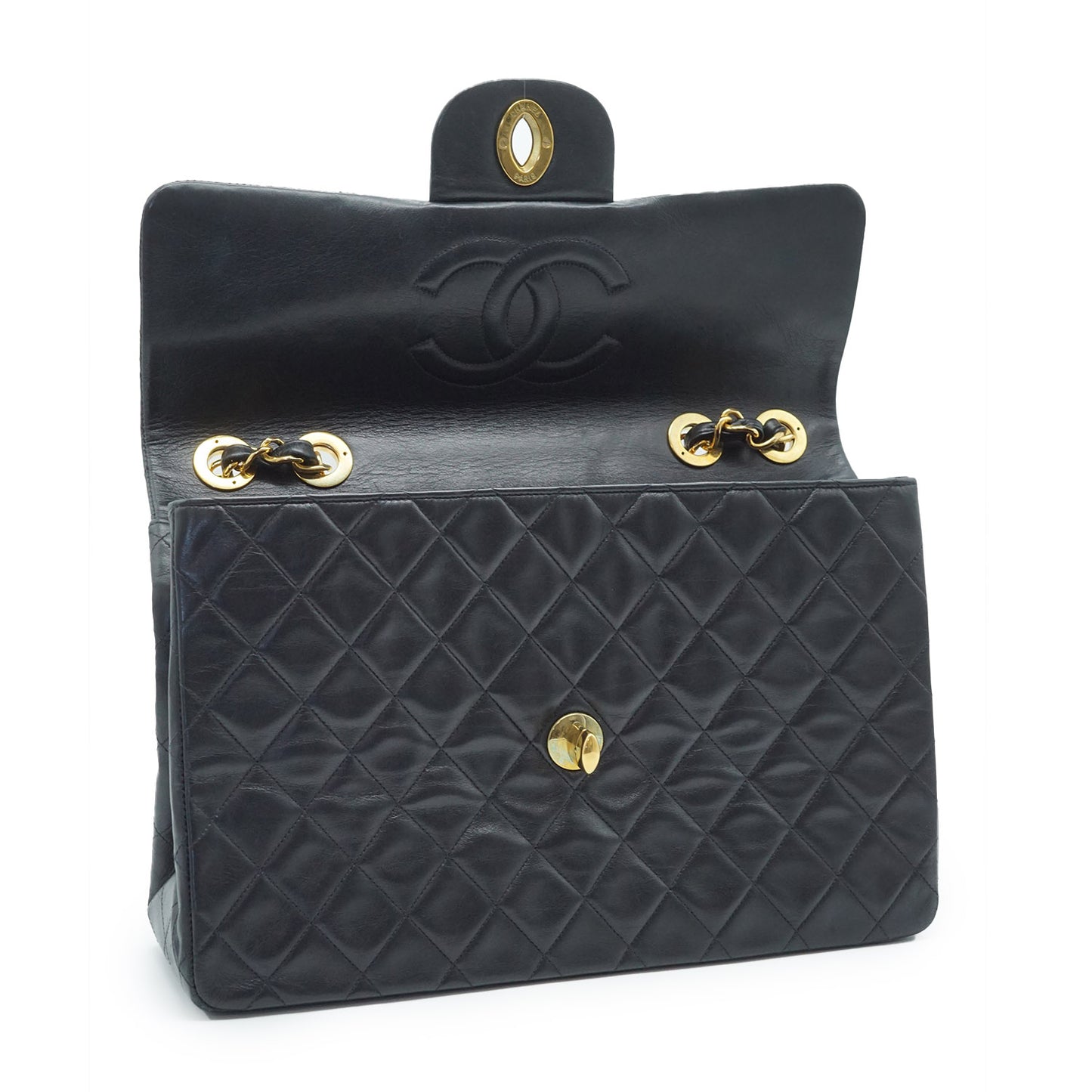 Maxi Jumbo Matelasse 34 Lambskin Chain Single Flap Shoulder Bag
