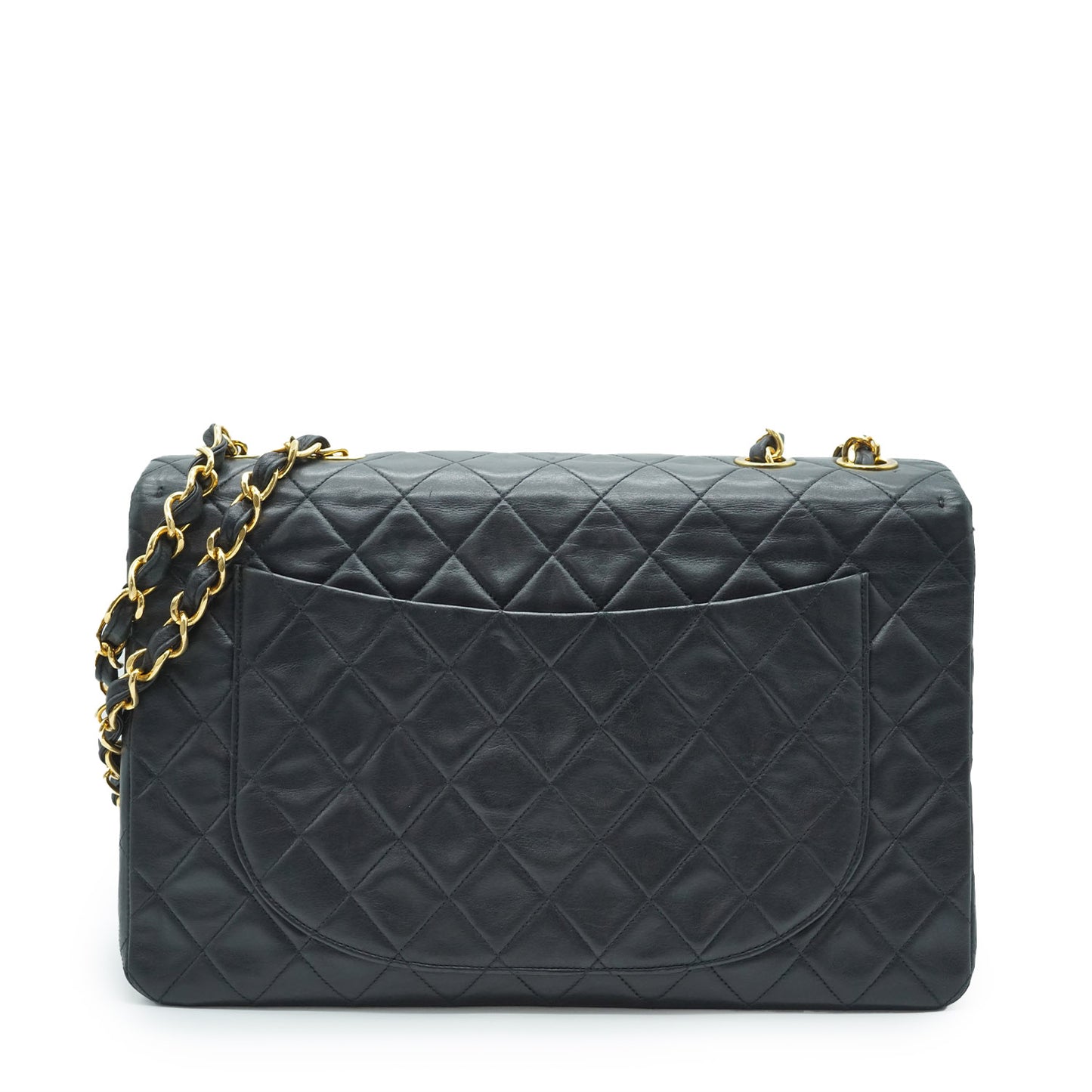Maxi Jumbo Matelasse 34 Lambskin Chain Single Flap Shoulder Bag