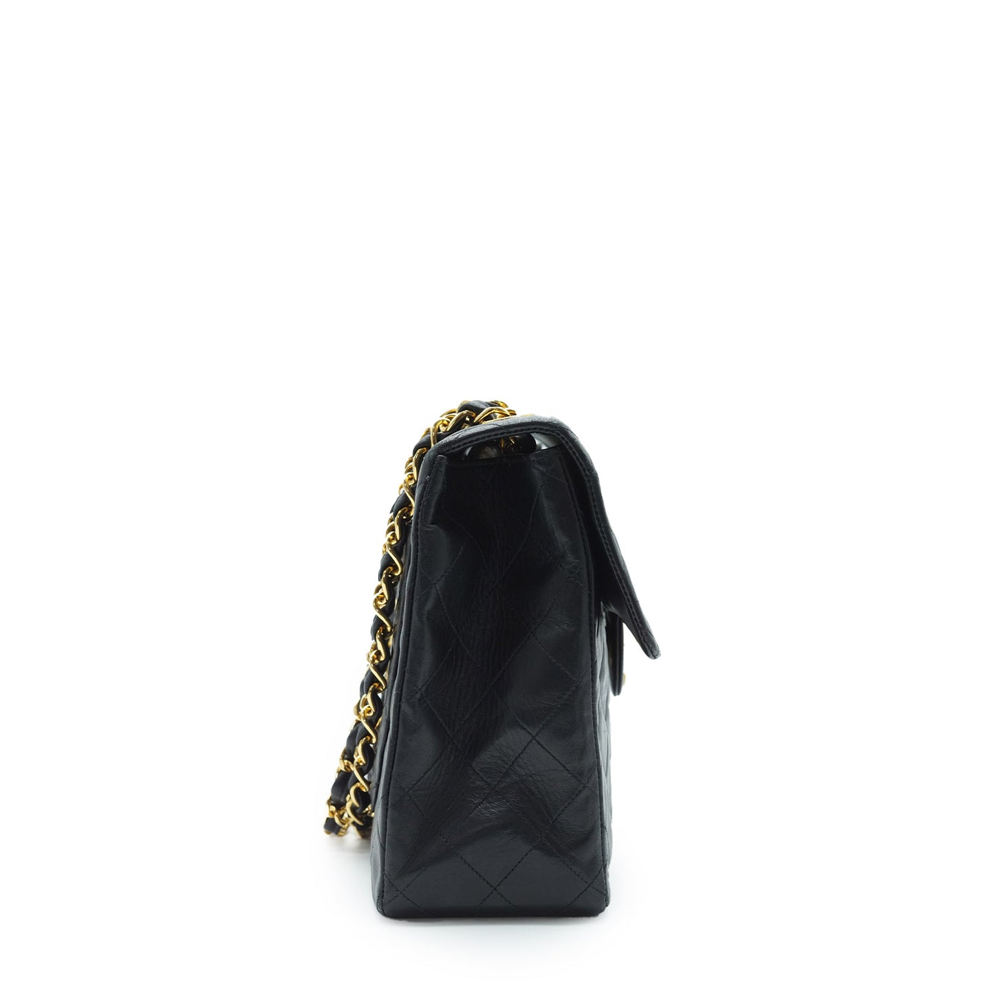 Maxi Jumbo Matelasse 34 Lambskin Chain Single Flap Shoulder Bag