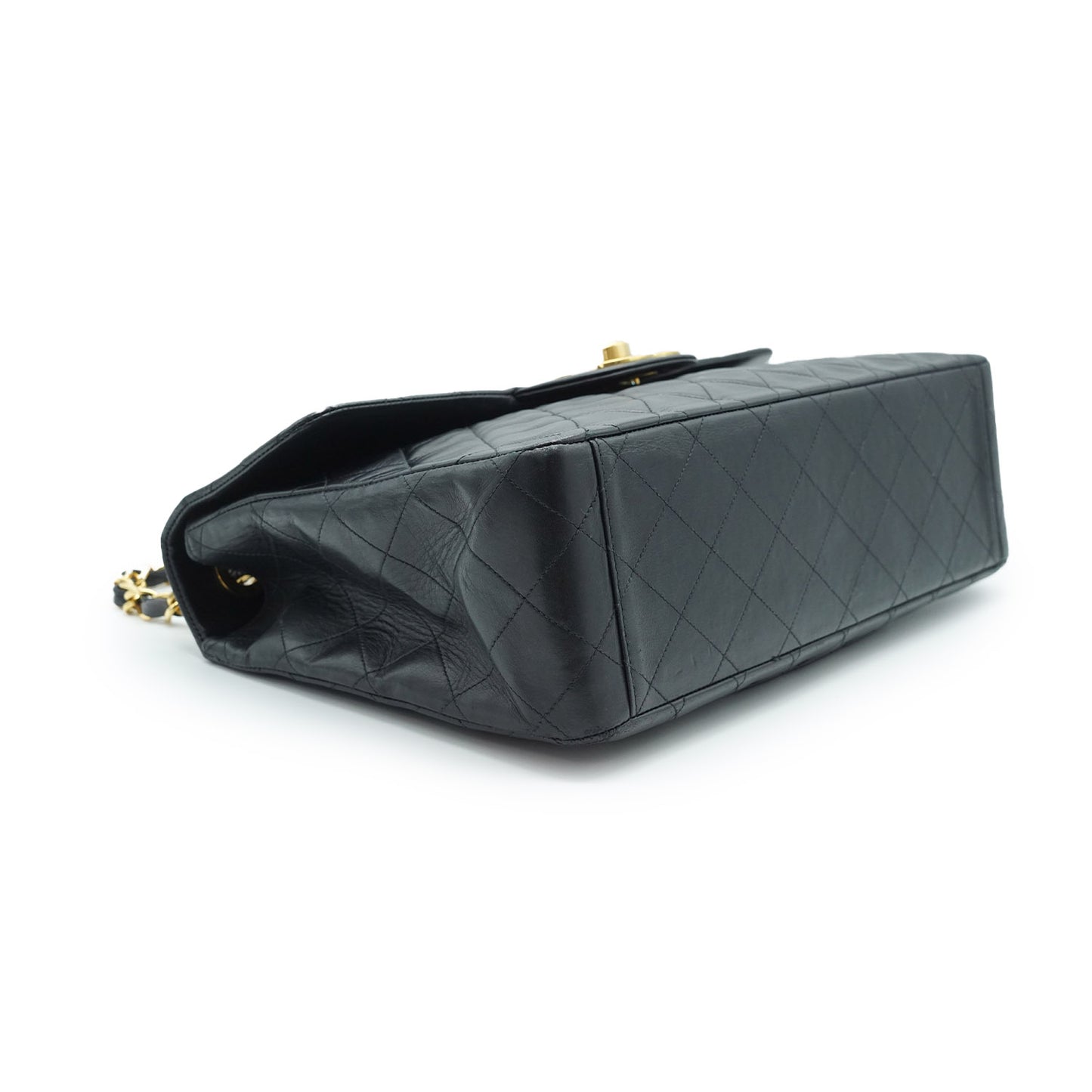 Maxi Jumbo Matelasse 34 Lambskin Chain Single Flap Shoulder Bag