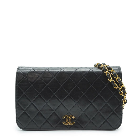Matelasse Single Flap Push Lock Chain Shoulder Bag