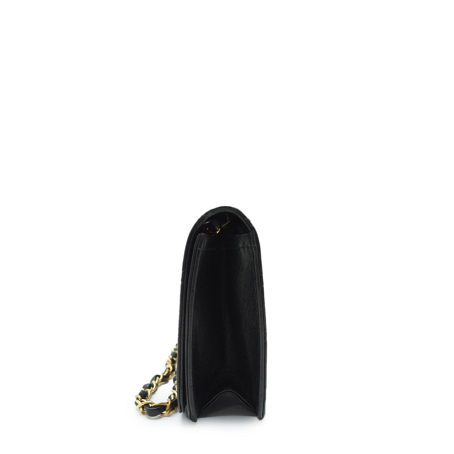 Matelasse Single Flap Push Lock Chain Shoulder Bag