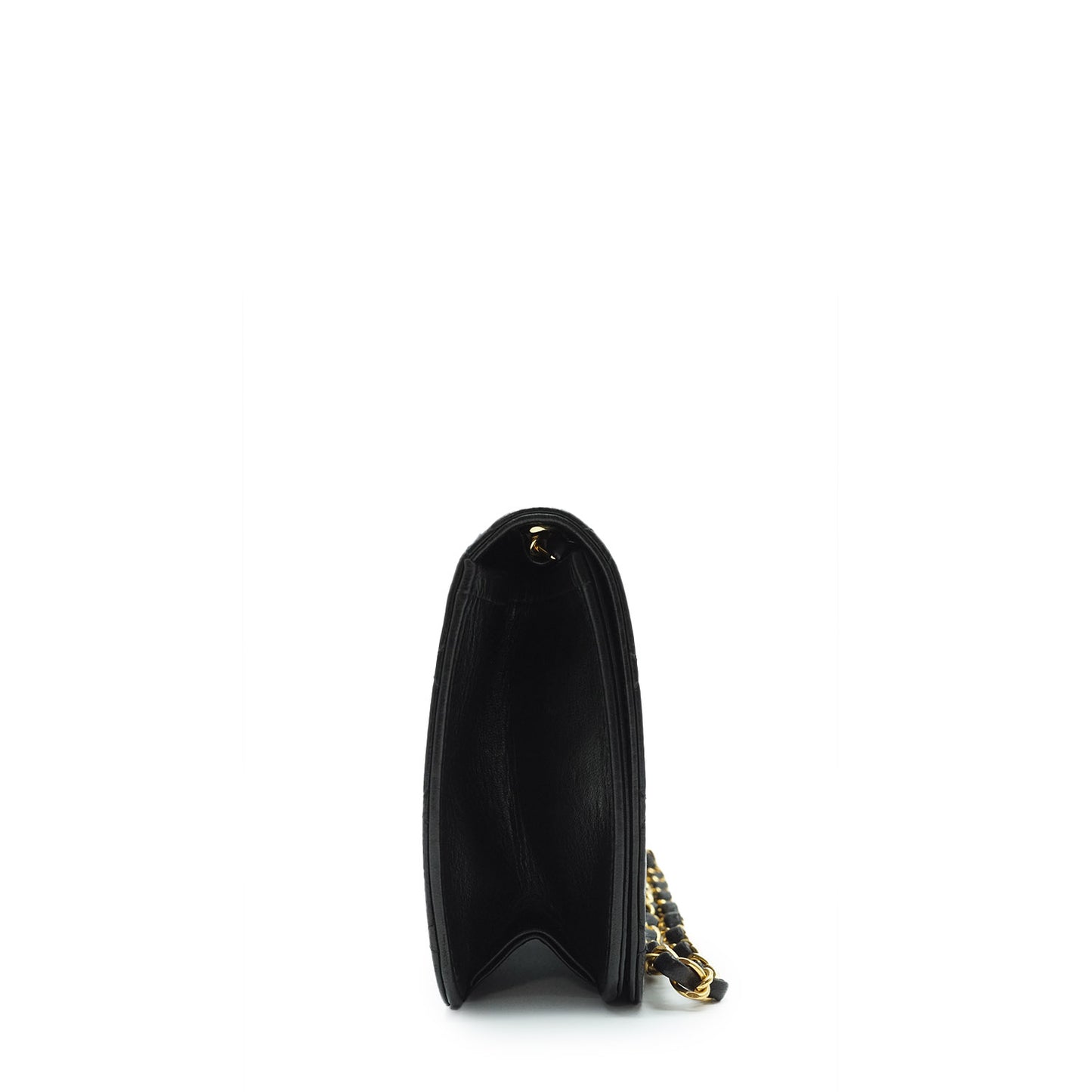 Matelasse Single Flap Push Lock Chain Shoulder Bag