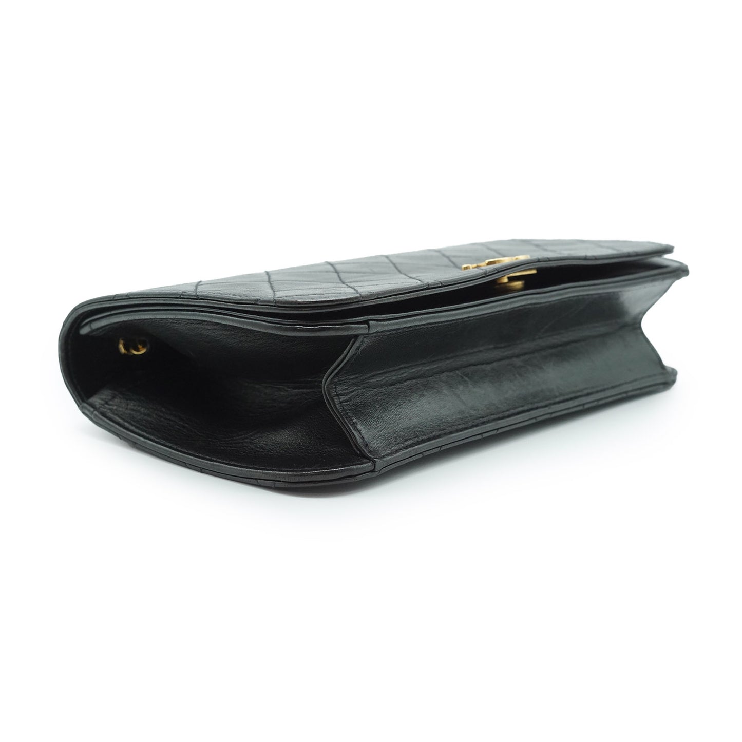 Matelasse Single Flap Push Lock Chain Shoulder Bag