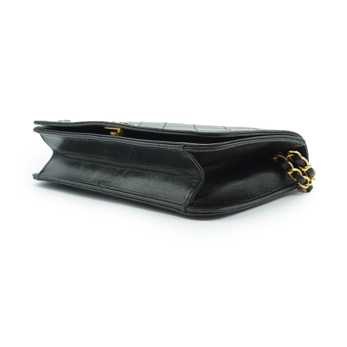 Matelasse Single Flap Push Lock Chain Shoulder Bag