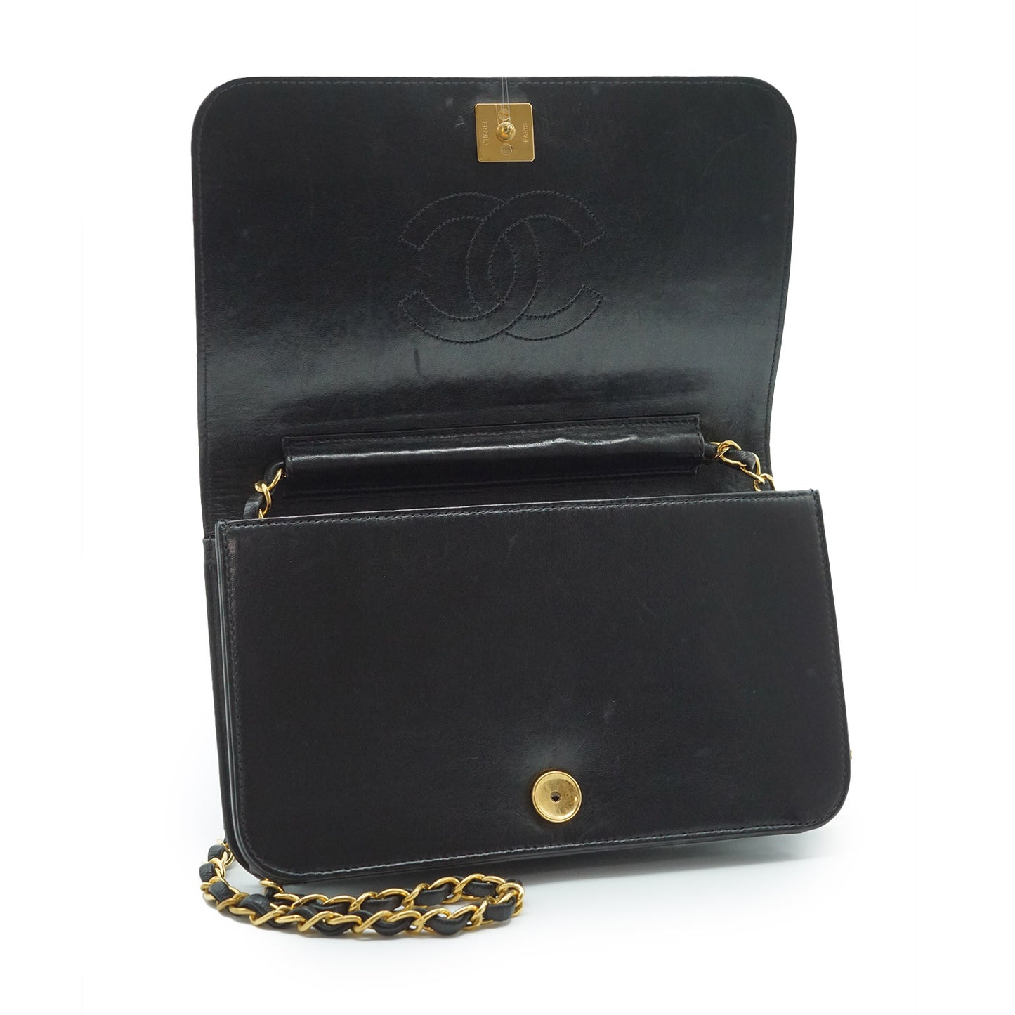 Matelasse Single Flap Push Lock Chain Shoulder Bag