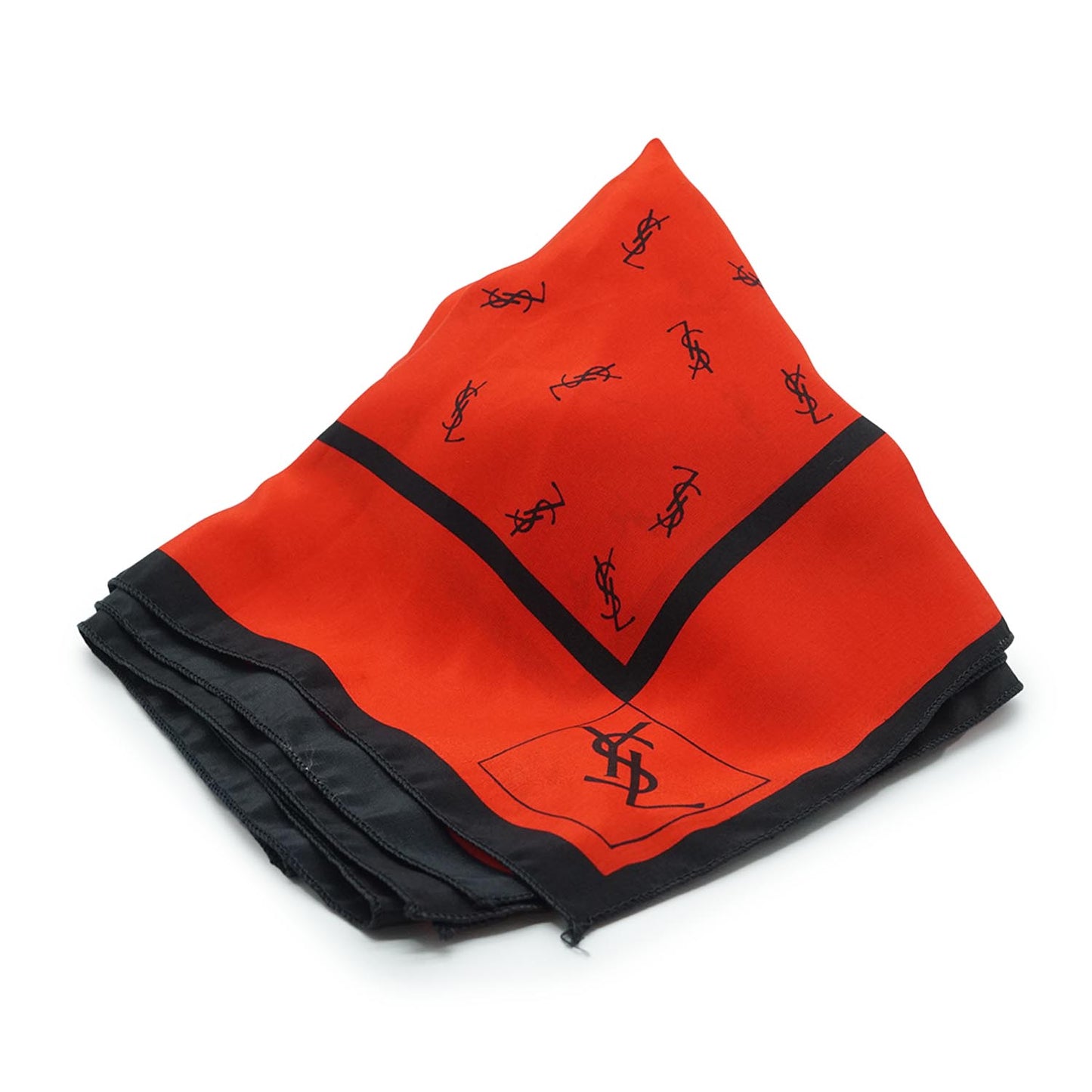 YSL Logo Silk Scarf