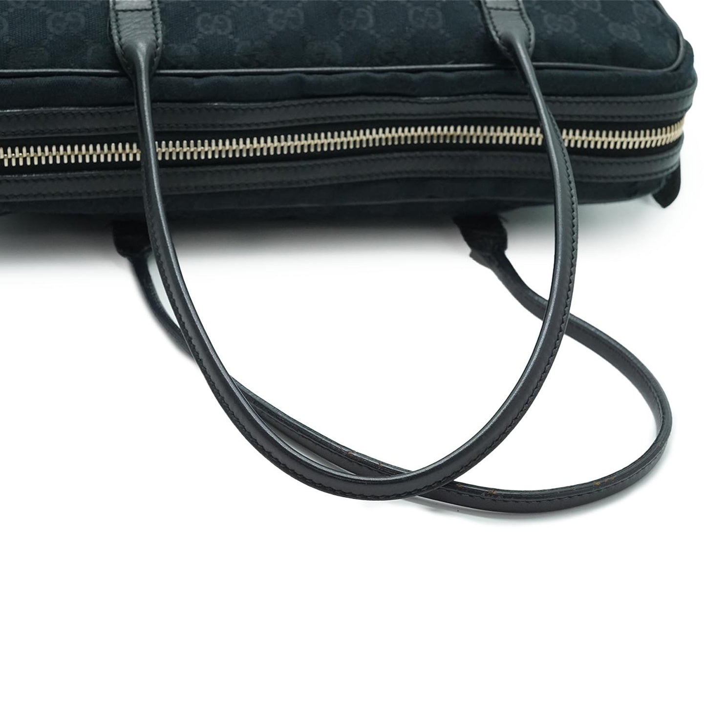 Canvas Leather Black Handbag