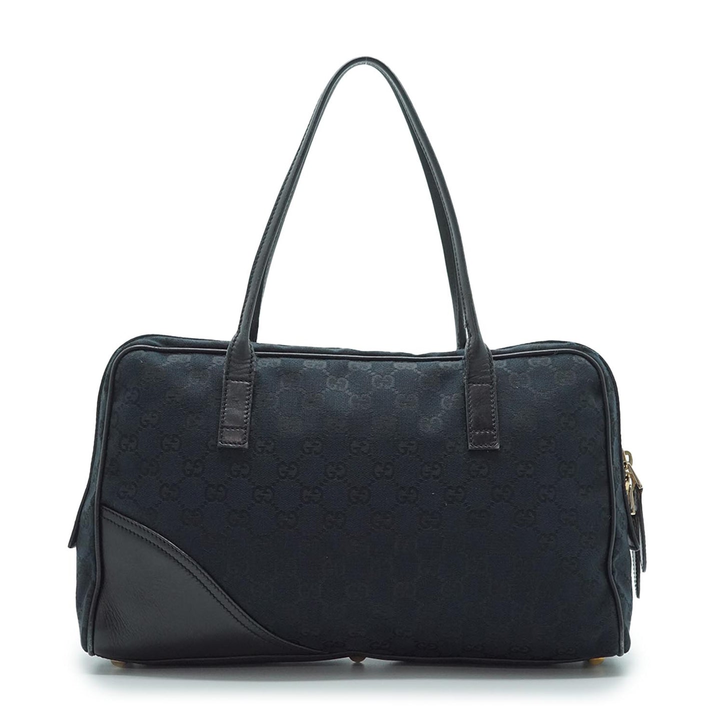 Canvas Leather Black Handbag
