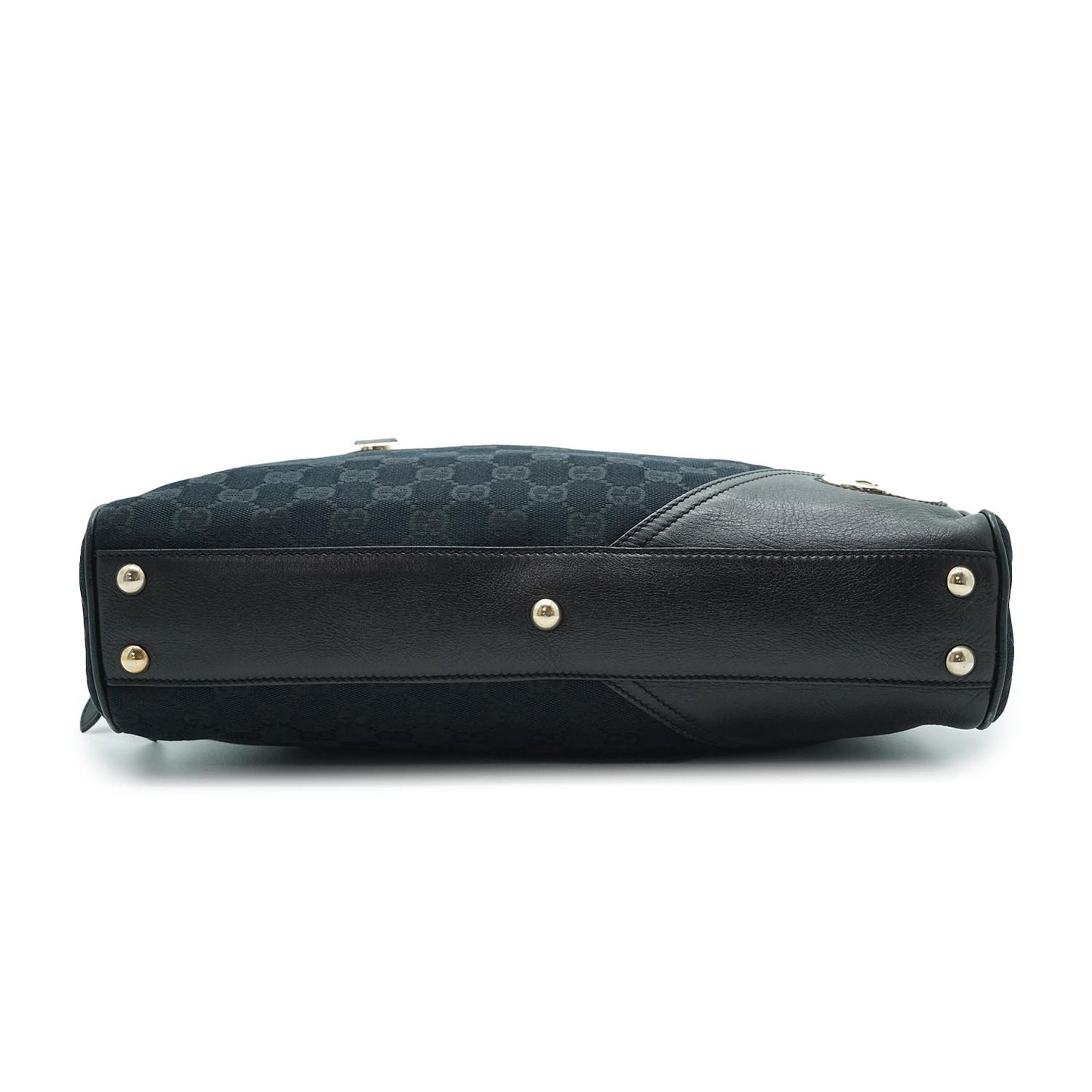 Canvas Leather Black Handbag