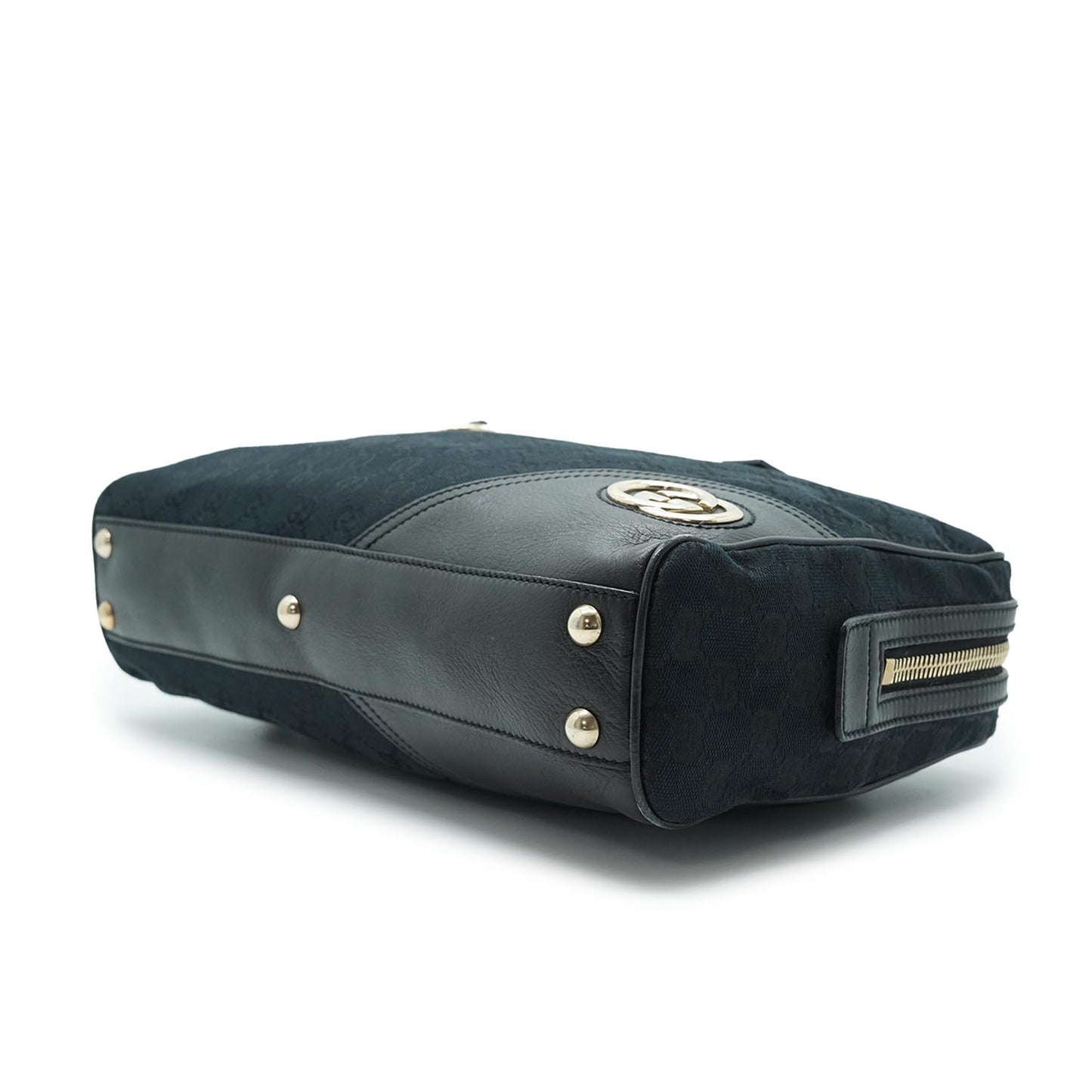 Canvas Leather Black Handbag