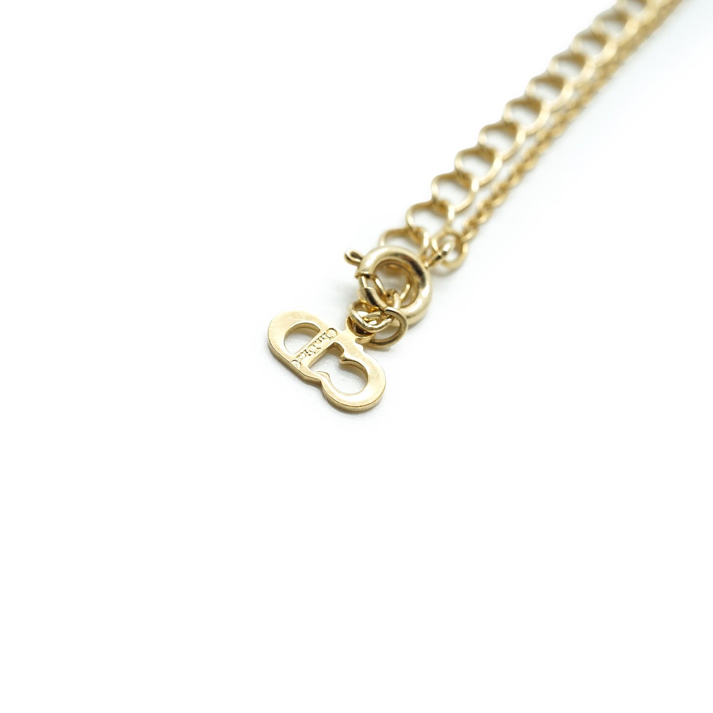 Rhinestone CD Logo Gold Necklace