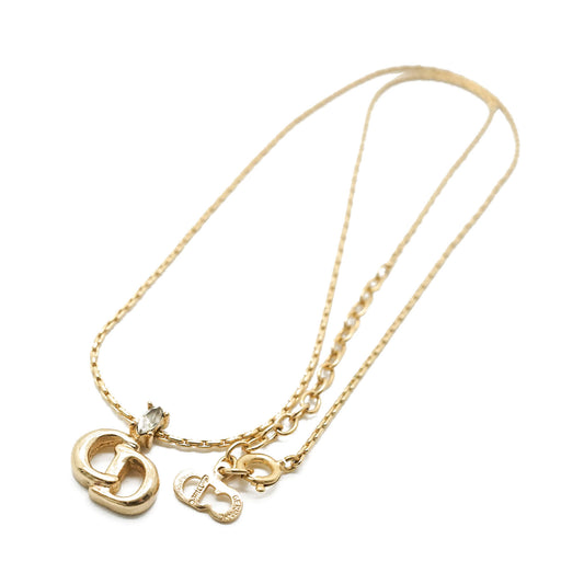 CD Logo Rhinestone Necklace