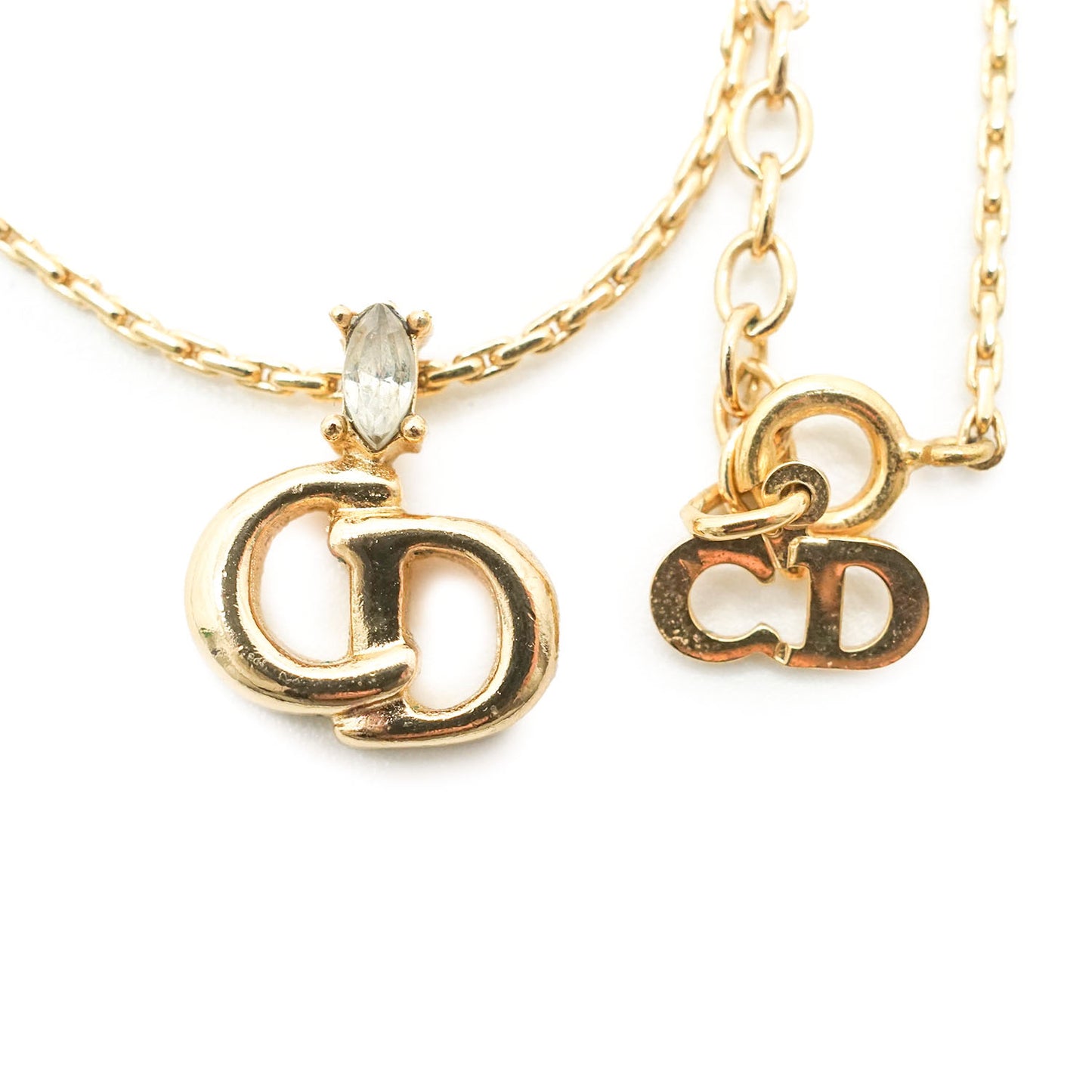 CD Logo Rhinestone Necklace