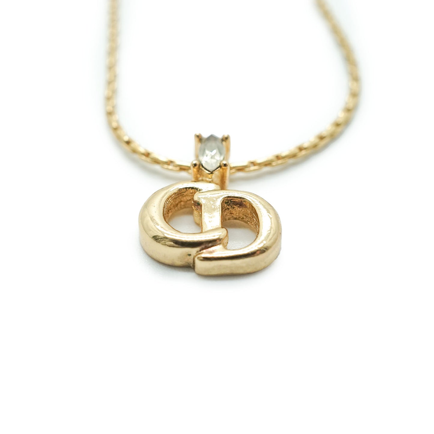 CD Logo Rhinestone Necklace