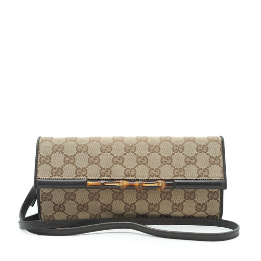GG Canvas Vintage Bamboo Pochette Shoulder Bag
