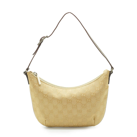 GG Canvas Metallic Gold Half Moon Shoulder Bag