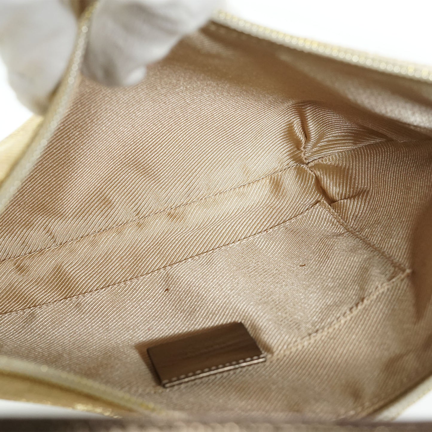 GG Canvas Metallic Gold Half Moon Shoulder Bag