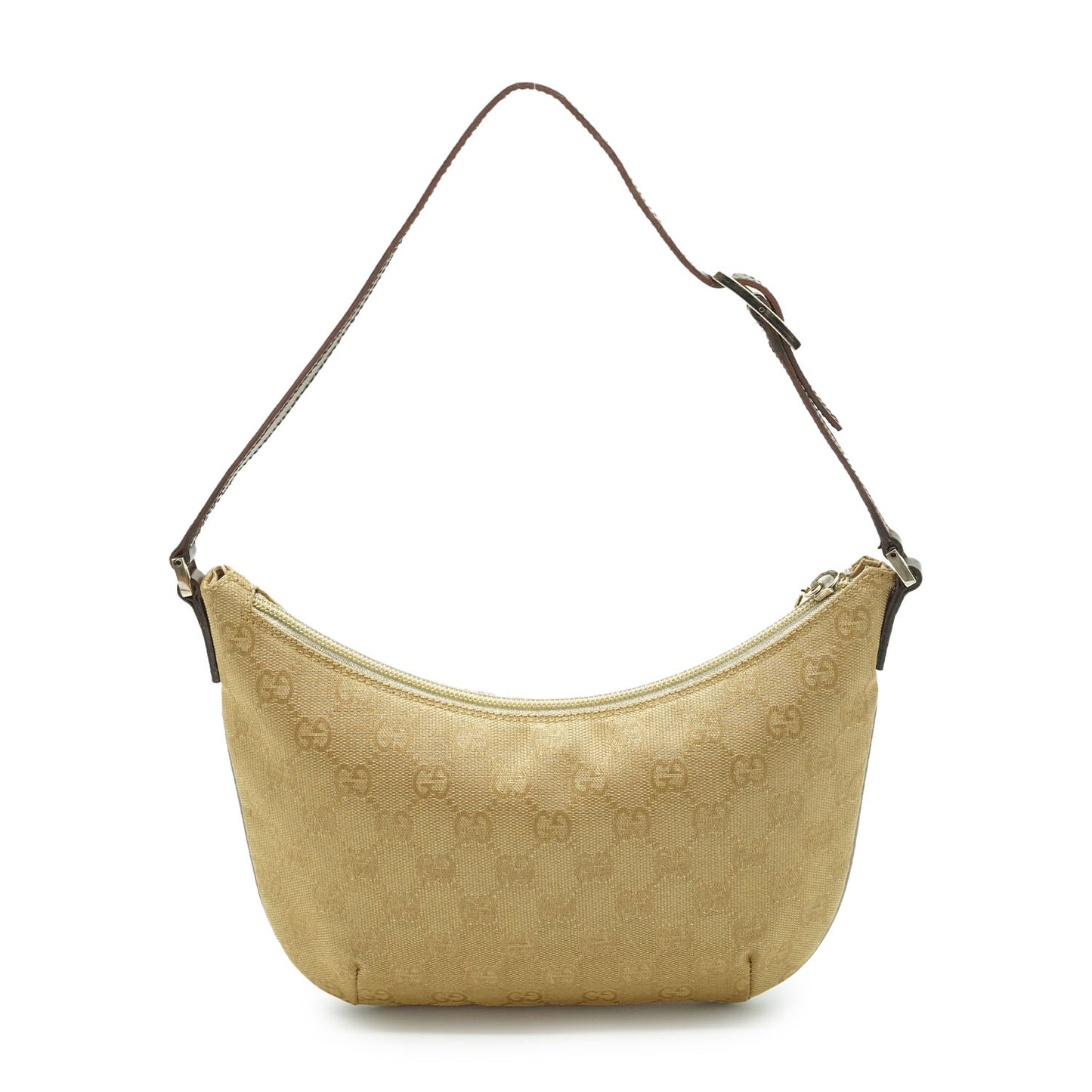 GG Canvas Metallic Gold Half Moon Shoulder Bag