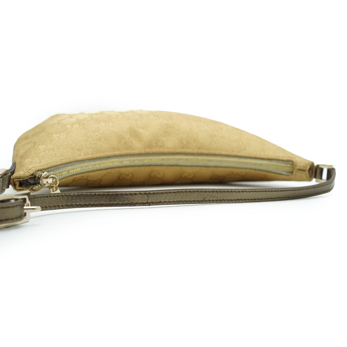 GG Canvas Metallic Gold Half Moon Shoulder Bag