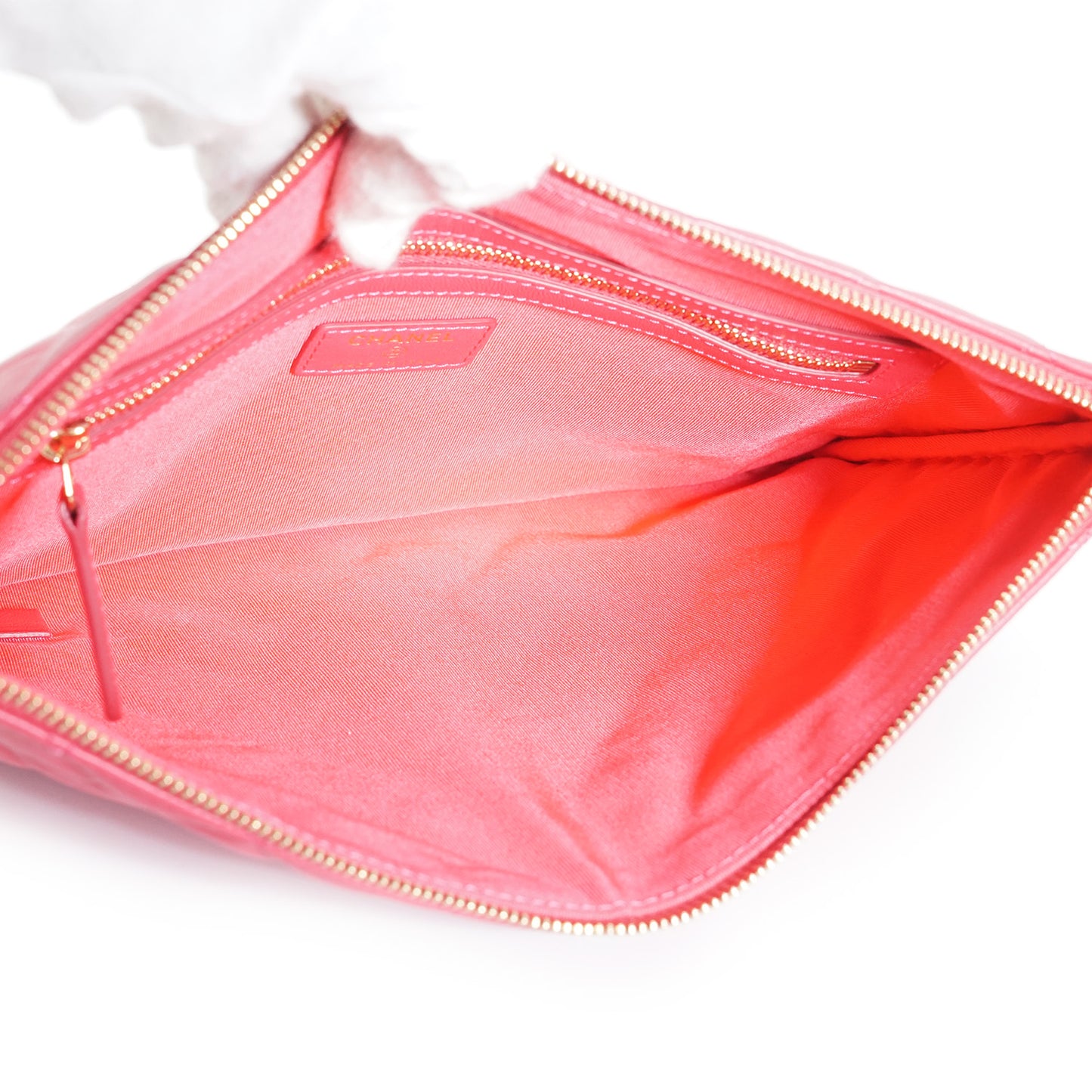 Matelasse Lambskin Leather Clutch