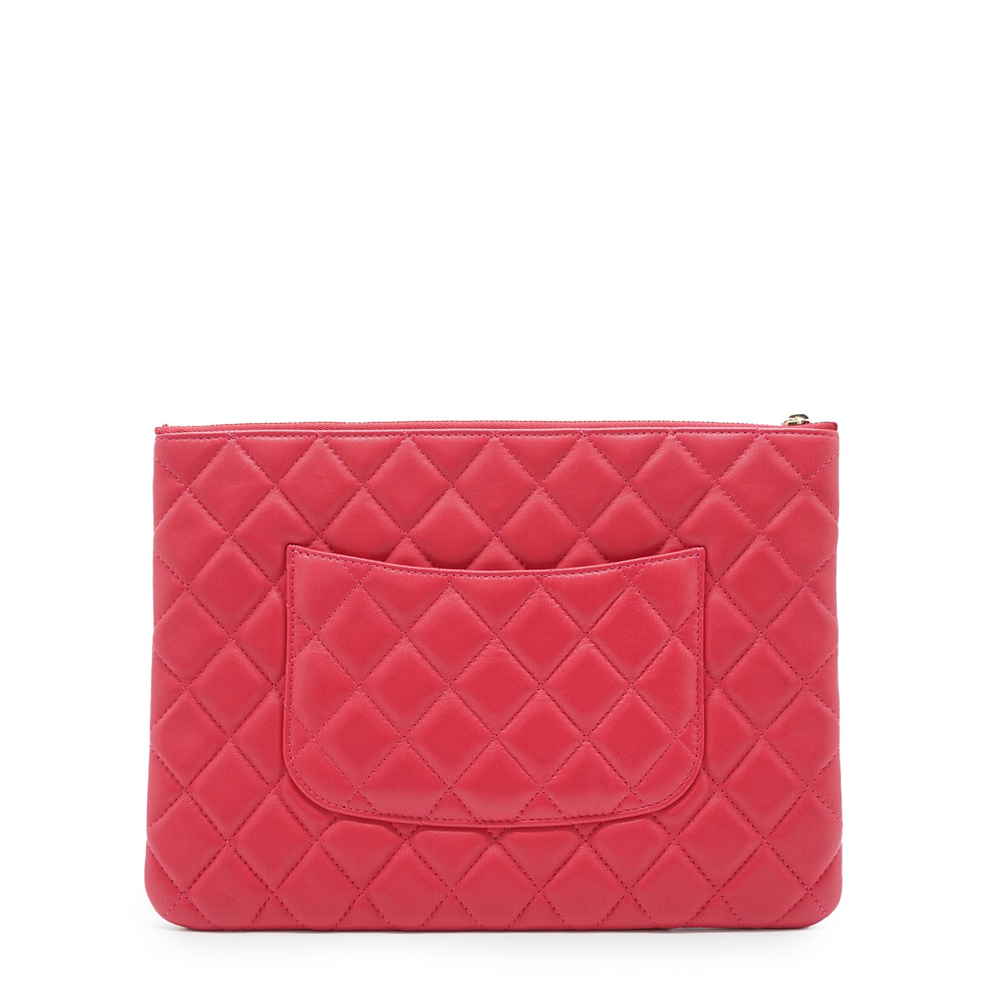Matelasse Lambskin Leather Clutch