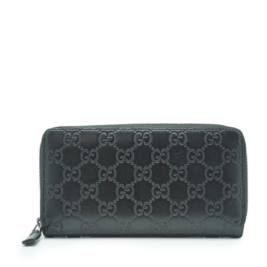 Guccissima Leather Zip Round Long Wallet
