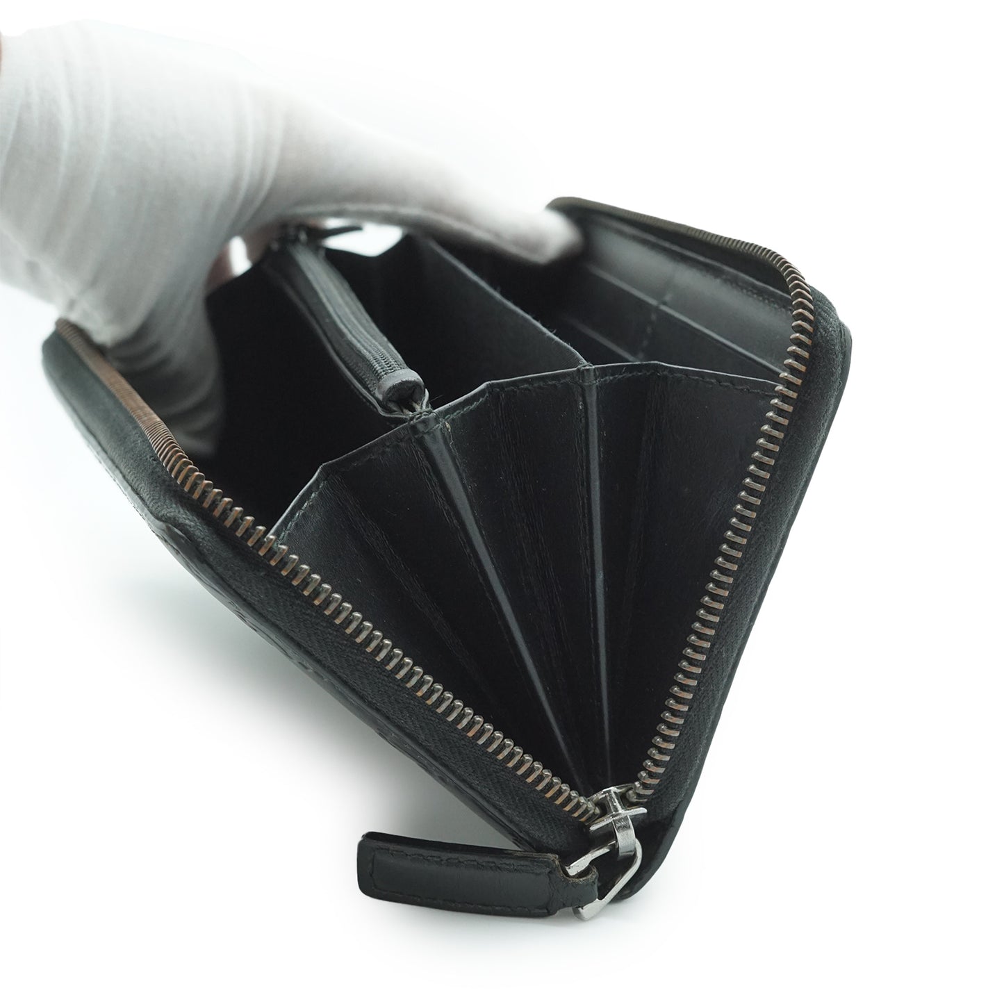 Guccissima Leather Zip Round Long Wallet