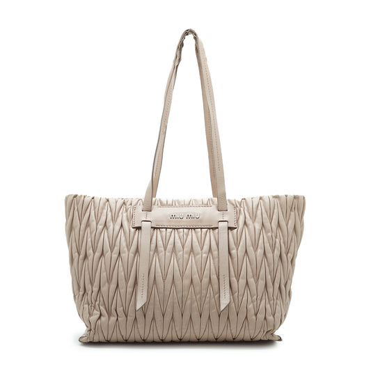 Matelasse Gathered Leather Tote