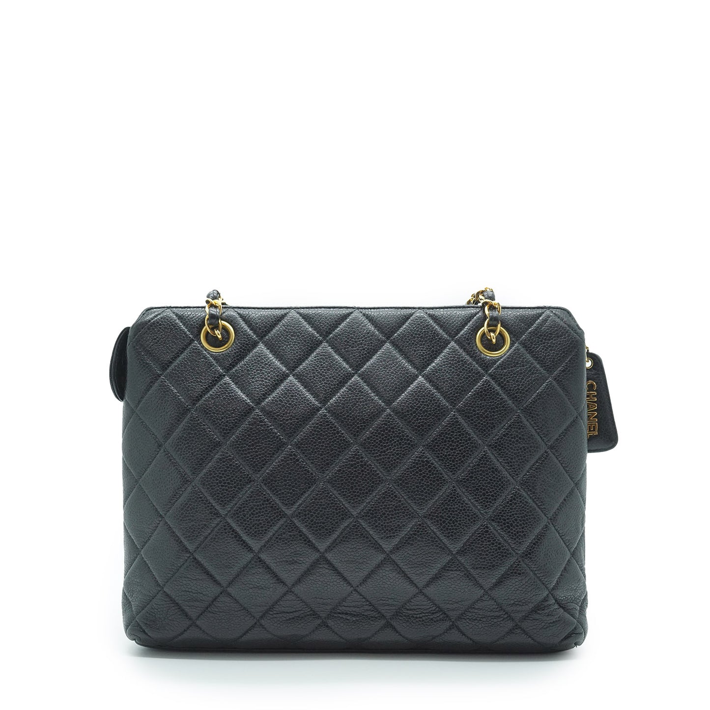 Caviar Skin Leather Chain Tote