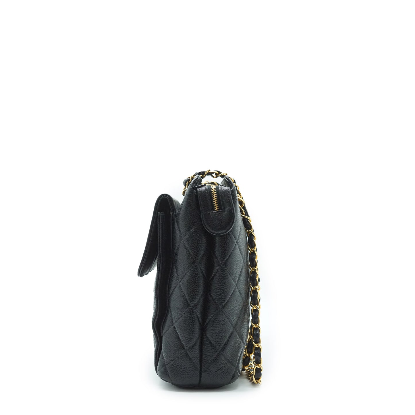 Caviar Skin Leather Chain Tote
