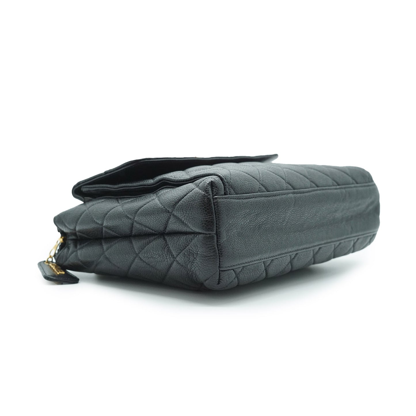 Caviar Skin Leather Chain Tote
