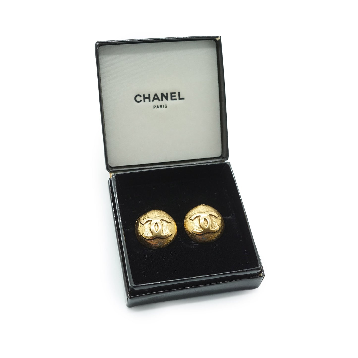 Coco Mark Gold Plated Round Clip Earrings