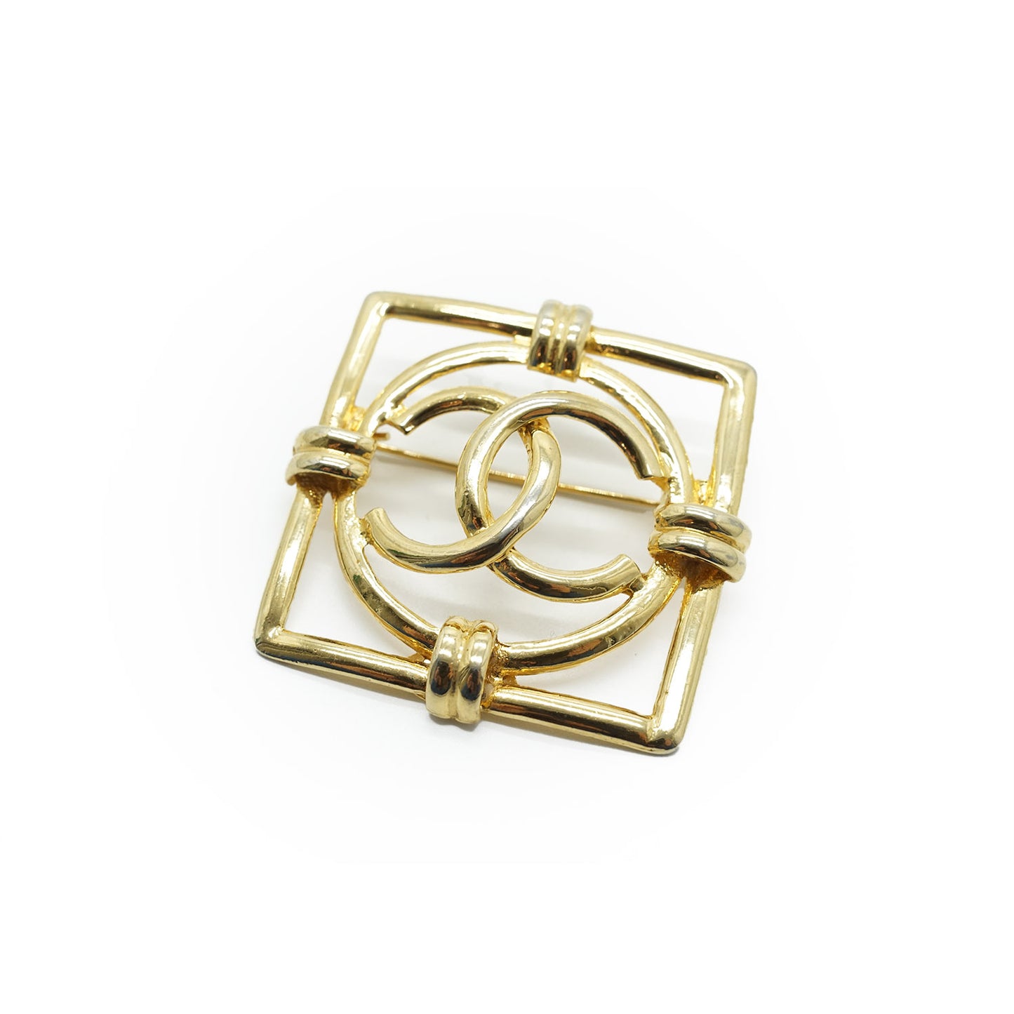 Gold Plated Square Brooch