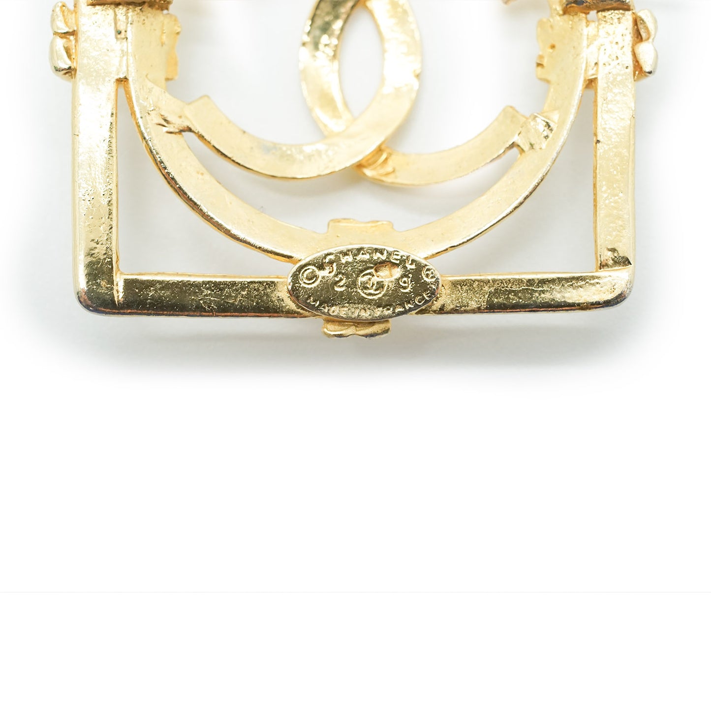 Gold Plated Square Brooch