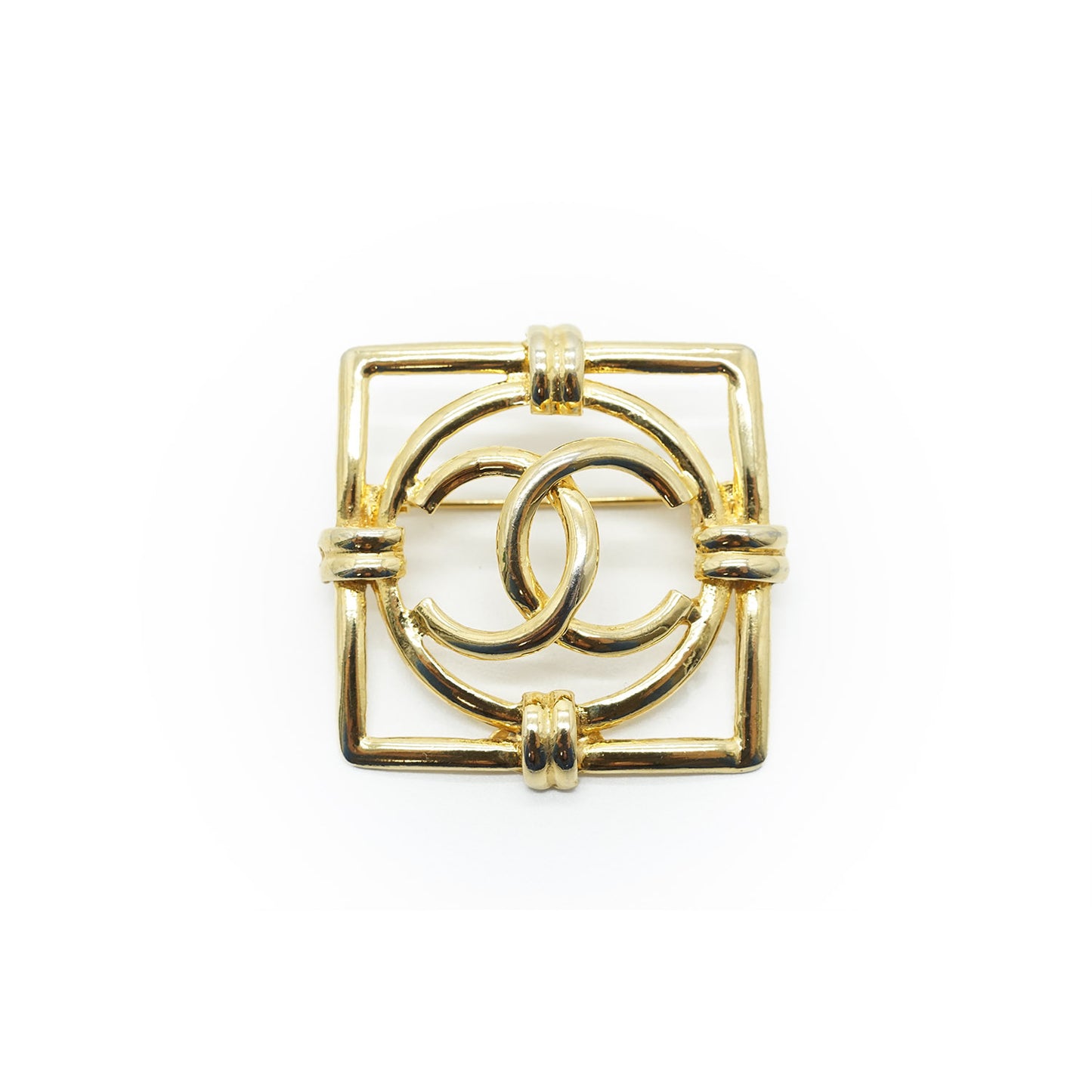 Gold Plated Square Brooch