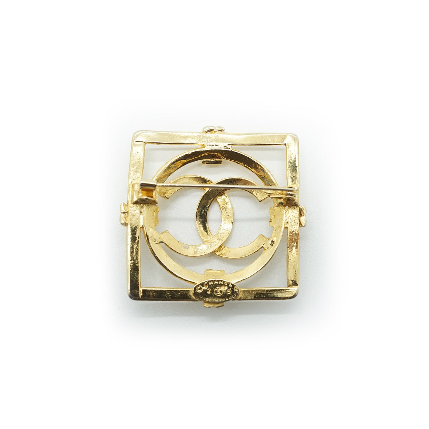 Gold Plated Square Brooch