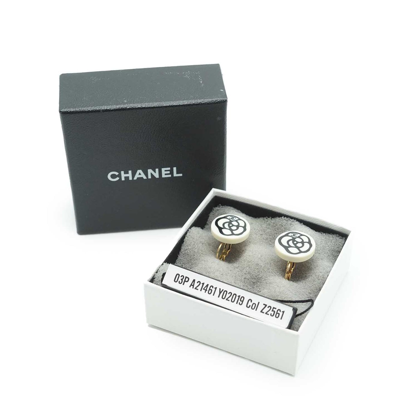 Black & White Camelia Earrings GP