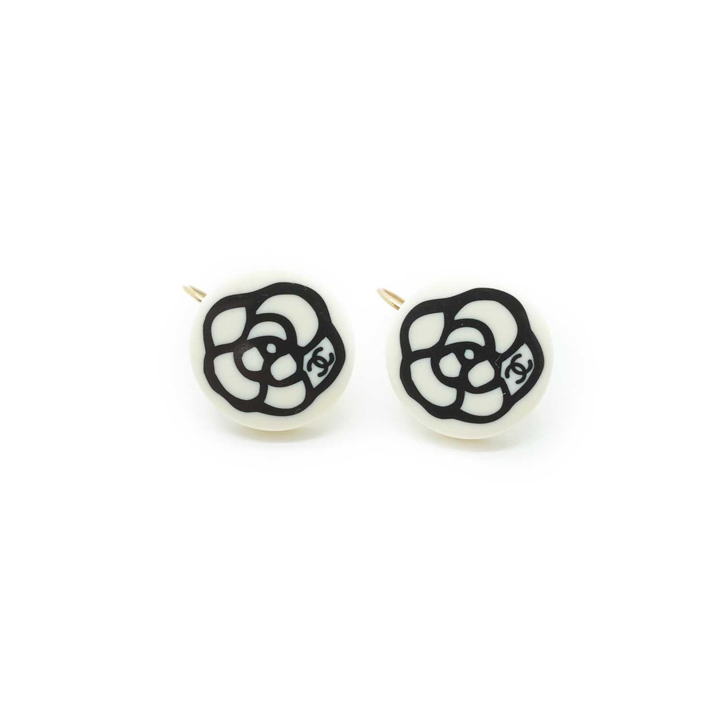 Black & White Camelia Earrings GP